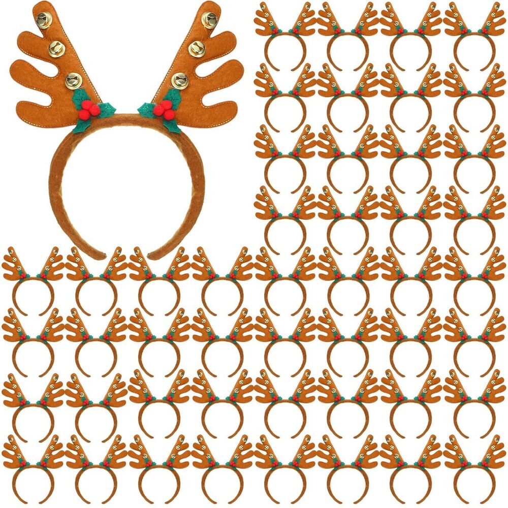 7810 48 Pack Reindeer Antlers Headbands Christmas Deer Hairbands